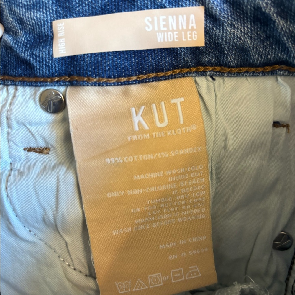 KUT FROM THE KLOTH jeans sienna high rise wide leg size 00 NWT - Picture 9 of 10